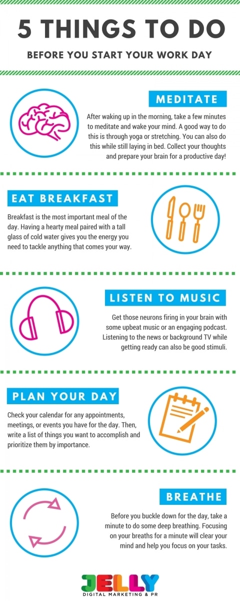 5 productive habits infographic