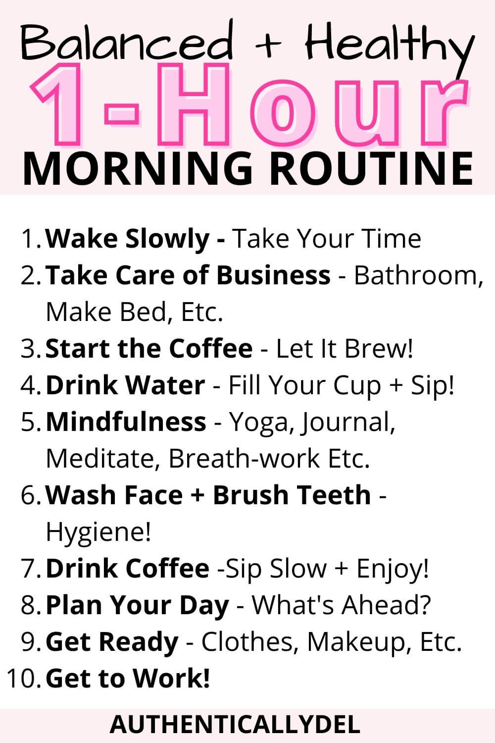 One hour morning routine visual