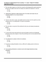 Test Bank For Fundamentals Cost Accounting 7 Chapter 1