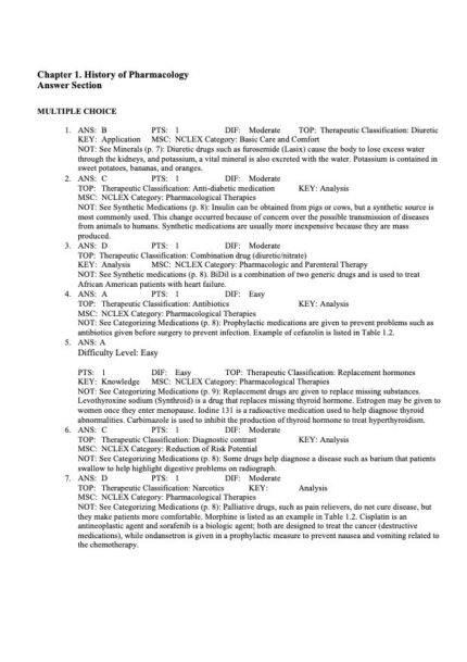 Test Bank For Pharmacology Clear and Simple A Guide to Drug Classifications and Dosage Calculations 4th Edition