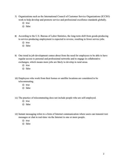 Test Bank For Customer Service Skills for Success 8th Edition