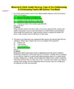 Test Bank For Maternal and Child Health Nursing Care of the Childbearing and Childrearing Family 8th Edition