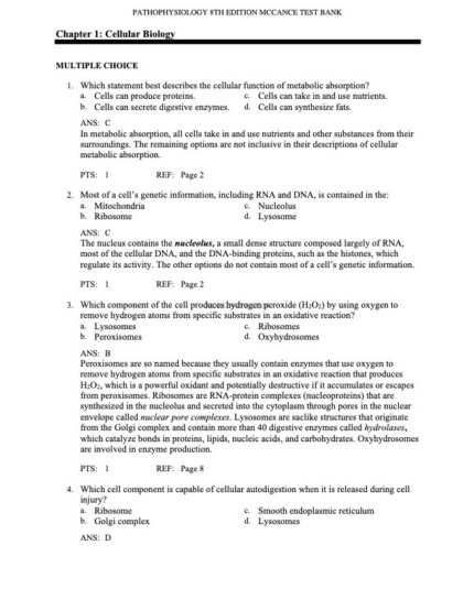 Test Bank For Pathophysiology McCance 8th Edition 