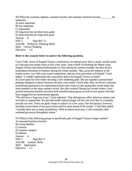 Test Bank For Principles Of Marketing Kotler 14th Edition