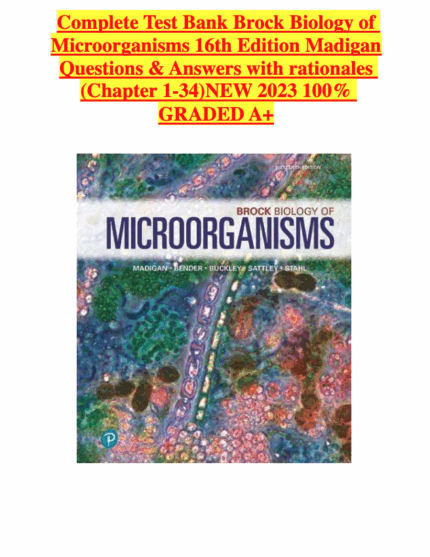 Test Bank For Brock Biology of Microorganisms 16th Edition1