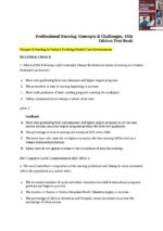 Test Bank For Professional Nursing Concepts and Challenges 10th Edition