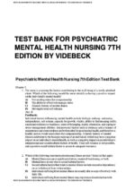 Test Bank For Psychiatric Mental Health Nursing 7th Edition