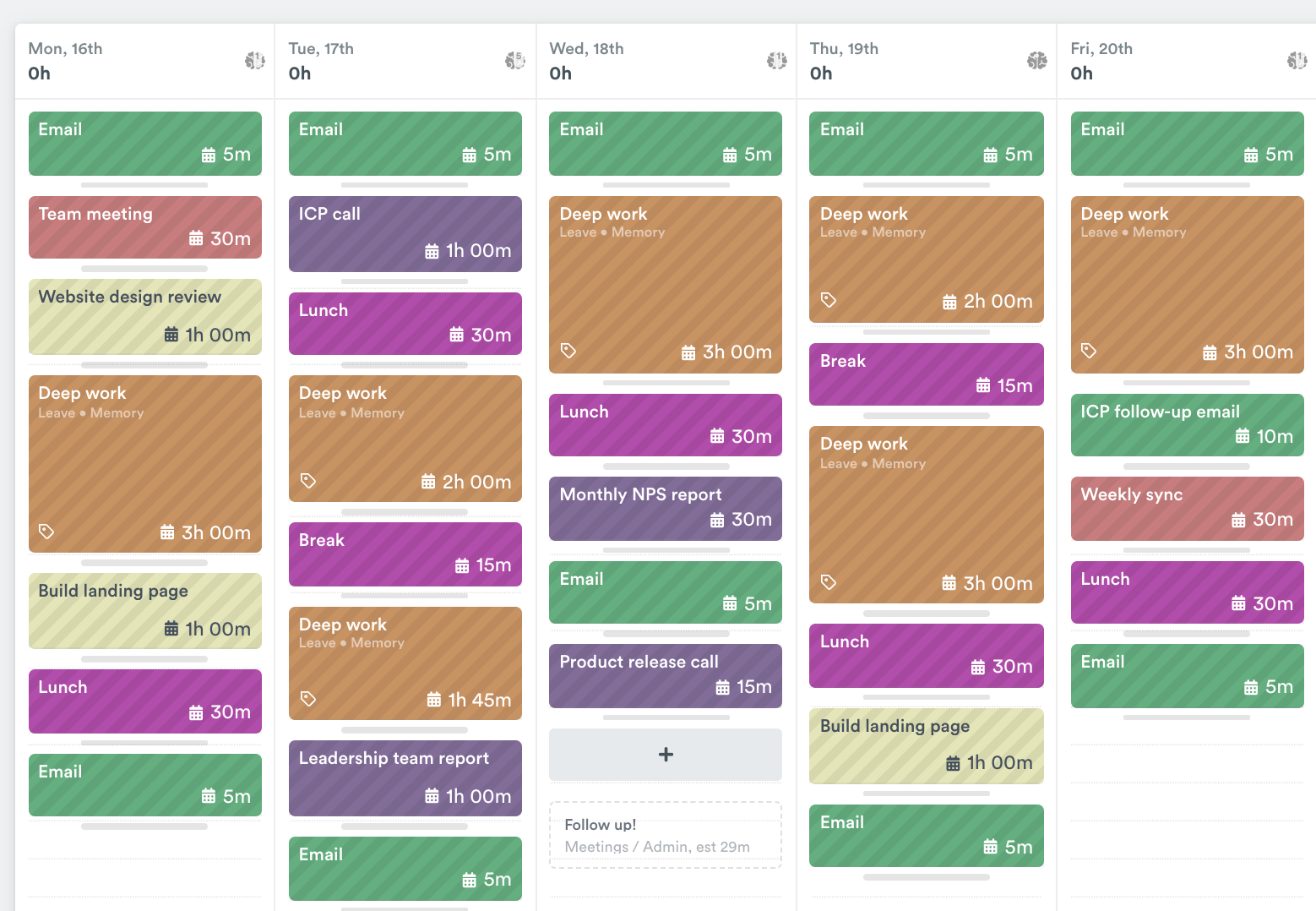 Timely app's time blocking demo