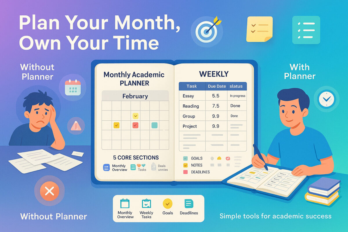 How to Create a Monthly Academic Planner That Works