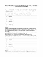 Test Bank For Evidence Based Physical Examination Best Practices for Health Well Being Assessment 1st Edition1