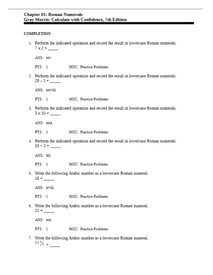Test Bank For Calculate with Confidence 7th Edition1