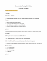 Test Bank For Gerontological Nursing 10th Edition Eliopoulos 1