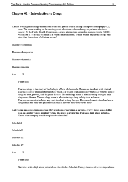 Test Bank For Karch's Focus on Nursing Pharmacology 9th Edition1