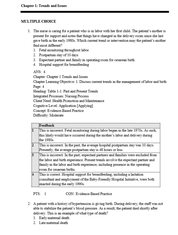 Test Bank For Maternal Newborn Nursing The Critical Components of Nursing Care 3rd Edition 1